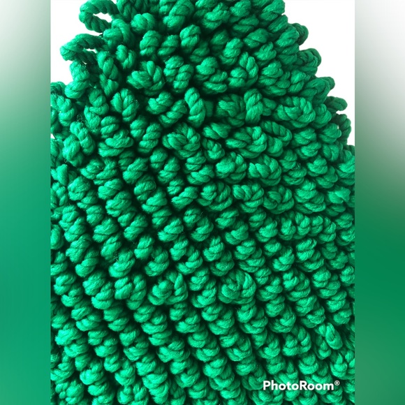 Vintage Macrame Green Large Christmas Tree Boho Decor Wall Hanging MCM - Picture 2 of 7